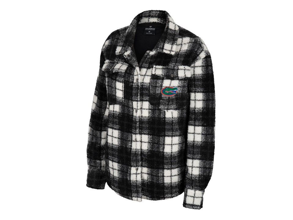 Flannel Shacket Cream And Black Shacket Florida Gators Women's