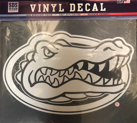 Florida Gator Head - White 12" Vinyl Decal