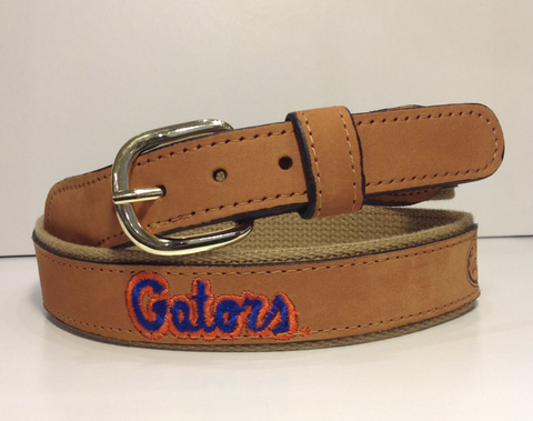 Florida Gators Men's Brown Leather Logo Belt