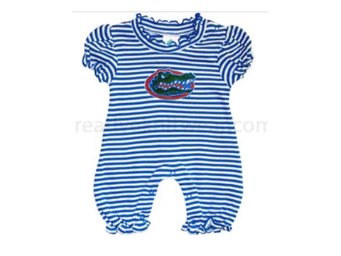 Florida Gators Infant Girls Striped Puff Sleeve Romper