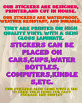 on the Bayou - Florida gators inspired jersey tie dye waterproof stickers: Single stickers