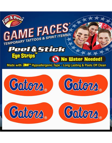 Florida Gators Eye Strips Temporary Tattoos (waterless)