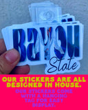 on the Bayou - Florida gators inspired jersey tie dye waterproof stickers: Single stickers