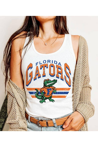 Florida Gators Women’s White Racetrack Albert Tank Top