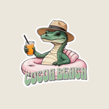 Alligator Drinking in Float Decal