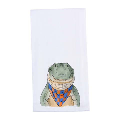 Florida Gators Orange and Blue Alligator Front Tea Towel