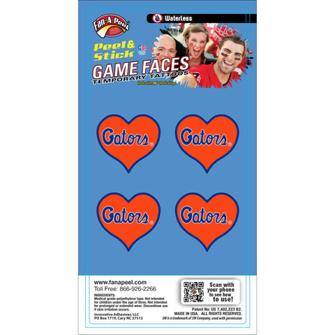 Florida Gators Heart Temporary Tattoos (waterless)