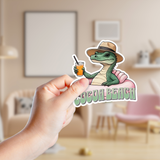 Alligator Drinking in Float Decal