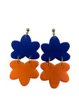 Florida Gators Orange & Blue Floral Clay Drop Earrings