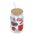 Florida Gators 16 Ounce Glass w/ Wood Top & Straw