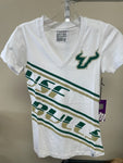 USF Bulls Women's White V-Neck T'Shirt