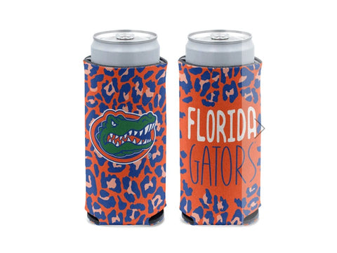 Florida Gator 12 Oz Leopard Slim Can Cooler