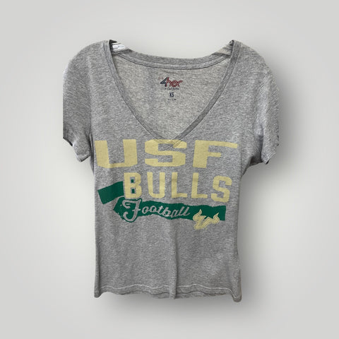 USF Bulls Women's V-Neck Heathered Grey T'Shirt
