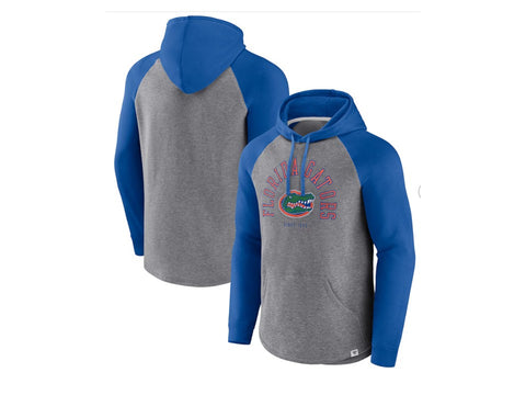 Florida Gators Royal/Heather Gray Wrap Up Raglan Pullover Hoodie