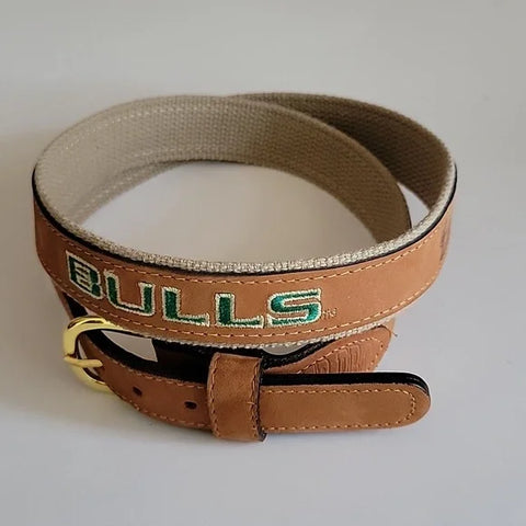 USF Bulls Men's Web Leather Belt