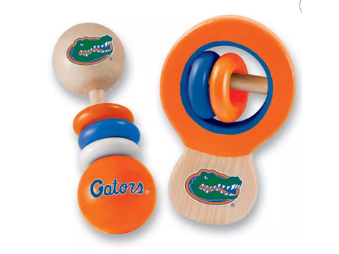 Florida Gators Real Wood Baby Rattle Set