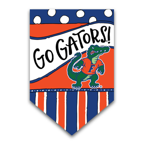 Florida Gator Dots and Stripes Garden Flag