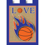 Orange and Blue Basketball Garden Flag