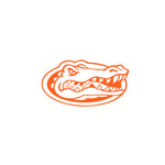 6" Orange Outlines Florida Gator Head Vinyl Decal