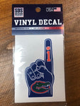 Florida Gators 3" Foam Finger Vinyl Decal