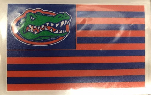 Florida Gators 4" Blue & Orange American Flag with Gator Head