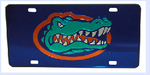 Florida Gators Blue Acrylic License Plate with Full Color Gator Head