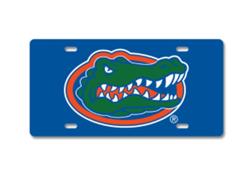Florida Gators Blue Metal License Plate with Gators Head