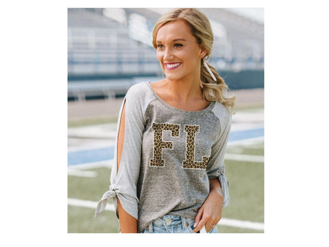 Florida Women's Leopard Raglan Sleeve T'Shirt