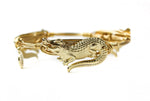 Gold Gator Bangle Bracelet