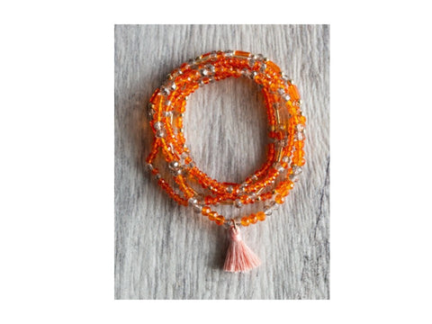 Orange Layered Beaded Bracelet