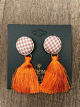 Orange Southern Prep Tassel Earrings