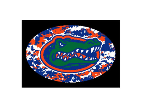 Florida Gators 6" Orange & Blue Camo Oval Decal