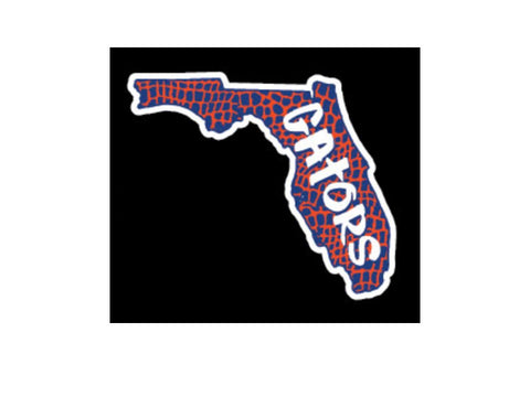 6" Gator Skin Fill State of Florida w/ Gators Text Decal