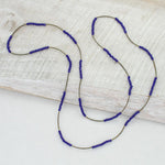 Vintage Blue Crystal 44" Stretch Necklace