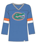 Florida Gators Women's Distressed Blue Football T'Shirt