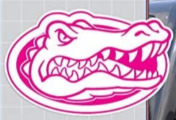 Gators Pink 12" Gator Head Logo Decal